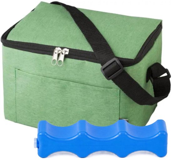 Impression Koeltas / lunchtas Isabella - voor sixpack blikjes - 3 liter - groen - incl koelelement van Merkloos