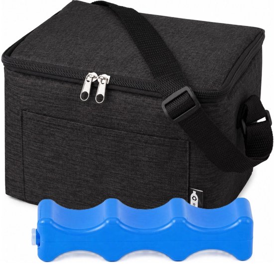 Impression Koeltas / lunchtas Isabella - voor sixpack blikjes - 3 liter - zwart - incl koelelement