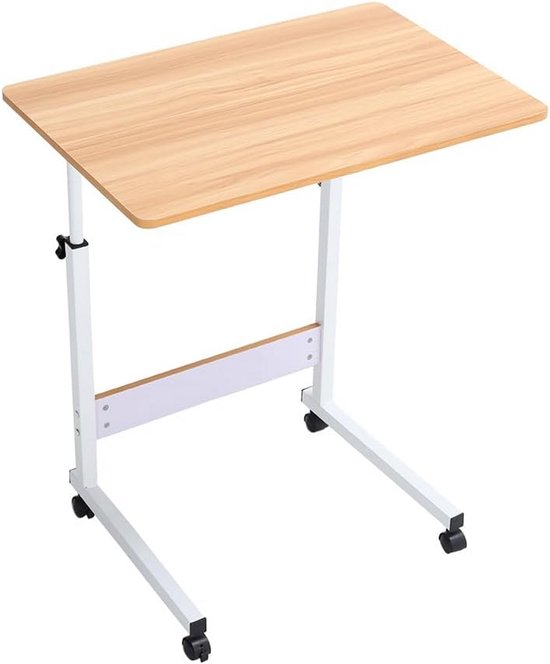 In hoogte verstelbare bedtafel met wielen - Roltafel voor laptop, bank en ziekenhuis