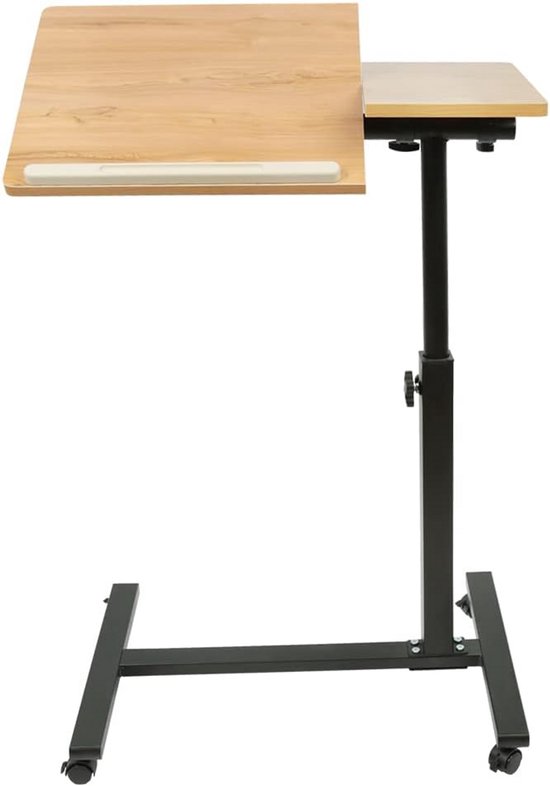 In Hoogte Verstelbare Computertafel op Wieltjes | Stevige Laptoptafel Bureau