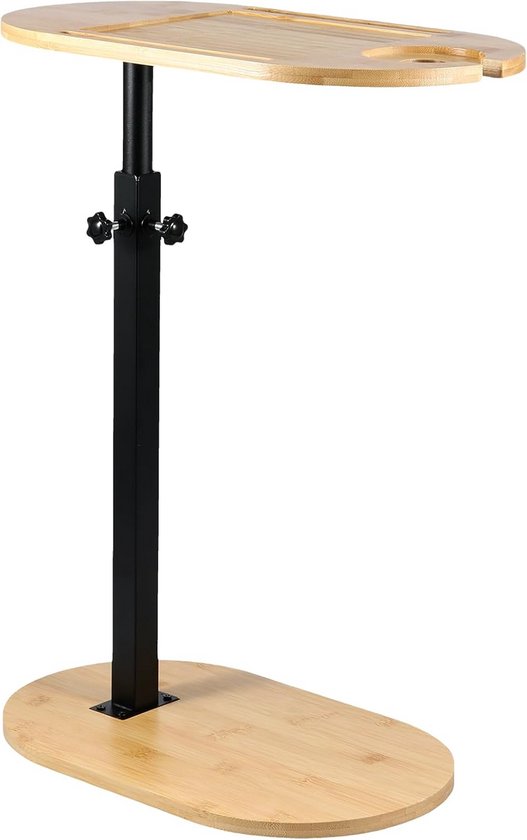 In Hoogte Verstelbare Zijtafel 360 Graden Draaibaar - Multifunctionele Tafel voor Bank, Bed, en Laptop