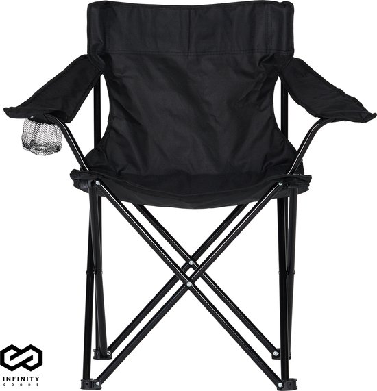 Infinity Goods Campingstoel - Tuinstoel - Vouwstoel - Kampeerstoel - Visstoel - Zwart van Infinity Goods