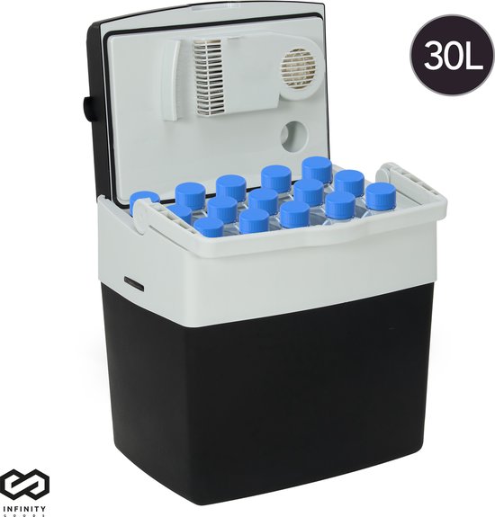 Infinity Goods Elektrische Koelbox - 30L - Coolbox - 12V en 230V - Frigobox - Koelen en Verwarmen - Zwart van Infinity Goods