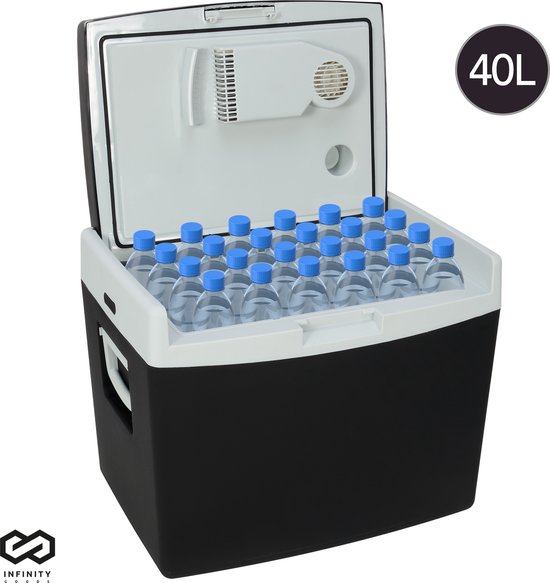Infinity Goods Elektrische Koelbox - 40L - Coolbox - 12V en 230V - Frigobox - Koelen en Verwarmen - Zwart van Infinity Goods
