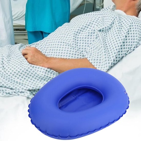 Inflatable Air Cushion - Bed Pan - Portable Inflatable Toilet Bowl - PU Material - Inflatable Bed Pan voor Fracture Patiënten - Blauw - Comfortabel en Praktisch van Merkloos