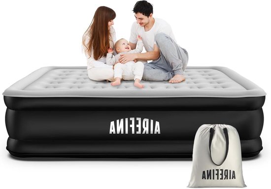 Inflatable Air Mattress with Built-in Electric Pump Double - Self Inflation/Deflation, Portable for Home and Camping van Merkloos