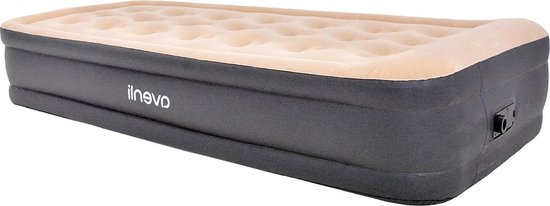 Inflatable mattress High Raised Twin size Jilong - 196 x 97 x 47 cm - beige - integrated electric pump - bag van Merkloos