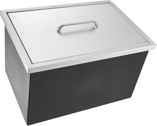 Ingebouwde ijsbox, 40QT, roestvrijstalen ijskoeler, 20"L x 14"B x 12"H commerciële ijsbak met deksel, afvoerbuis en stop, buitenkeuken, wijn-, bierbar van Vevor