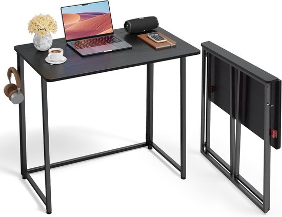 Inklapbaar bureau 80 x 45 cm – Smalle computertafel voor kantoor, thuiskantoor en woonkamer