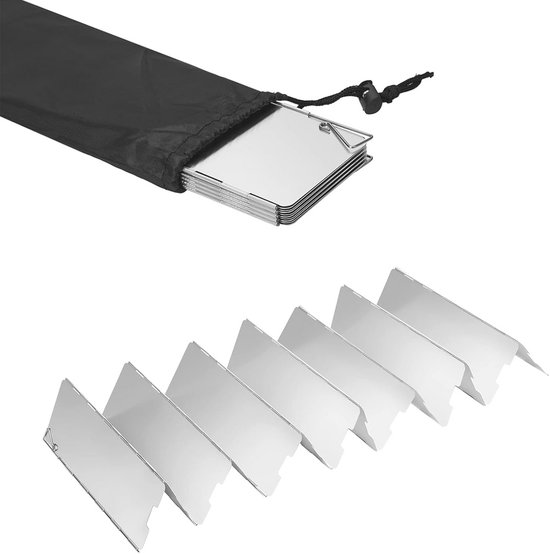 Inklapbaar Campingkooktoestel met Windscherm - 14 Platen, Lichte Bescherming, Perfect voor BBQ, Picknick en Kamperen van Merkloos