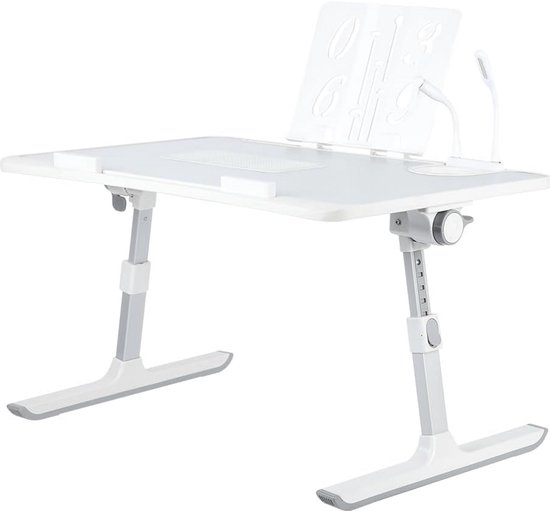 Inklapbaar Laptop Tafelbed Bureau met Verstelbare Poten voor Werk en Lezen - 60x40 cm