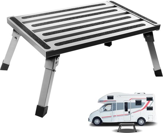 Inklapbaar opstapje voor caravans - antislip rubberen mat - SUV camping - keuken badkamer - voetenbank van MM Brands