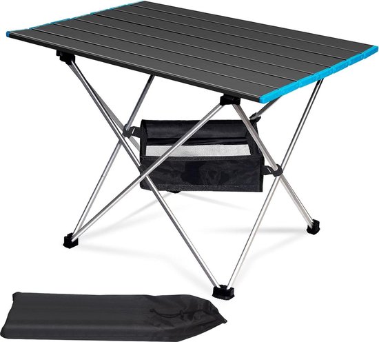 Inklapbare aluminium campingtafel licht met tas - Opvouwbaar en draagbaar - Voor picknick, koken, tuin, wandelen, BBQ camping table van Merkloos