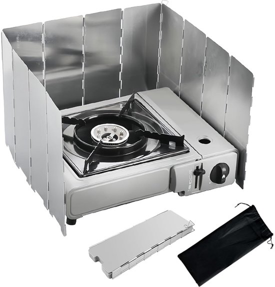 Inklapbare aluminium windbescherming - lichtgewicht en praktisch - 1 stuk van Merkloos