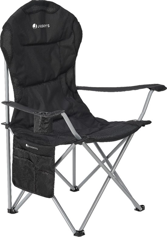 Inklapbare Campingstoel / Vouwstoel Lido - Zwart - Incl. Opbergtas