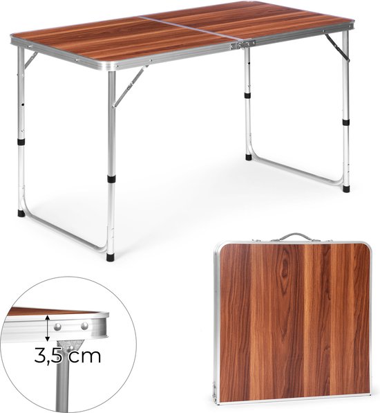 Inklapbare campingtafel - 120x60 cm - 4,6 kg - belasting 50 kg van Merkloos