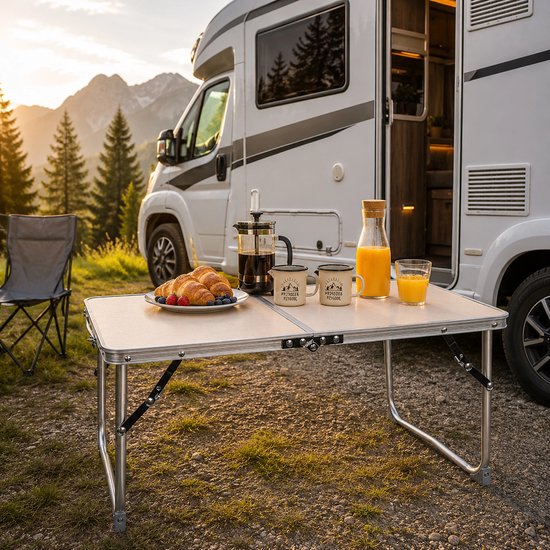 Inklapbare Campingtafel 61 x 41 cm – Aluminium Klaptafel – Lichtgewicht & Draagbaar – Picknicktafel voor Camping, Vissen en Outdoor