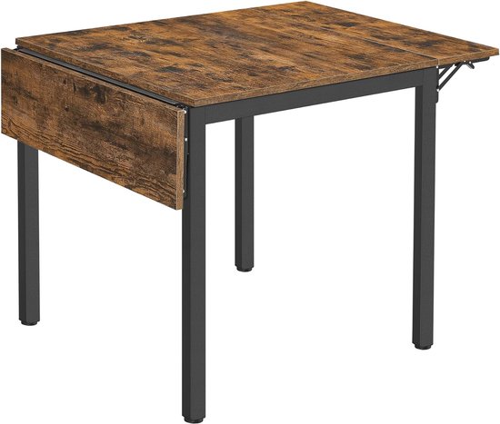 Inklapbare keukentafel voor 2-4 personen - Vintage bruin-zwart - Ruimtebesparend ontwerp van $