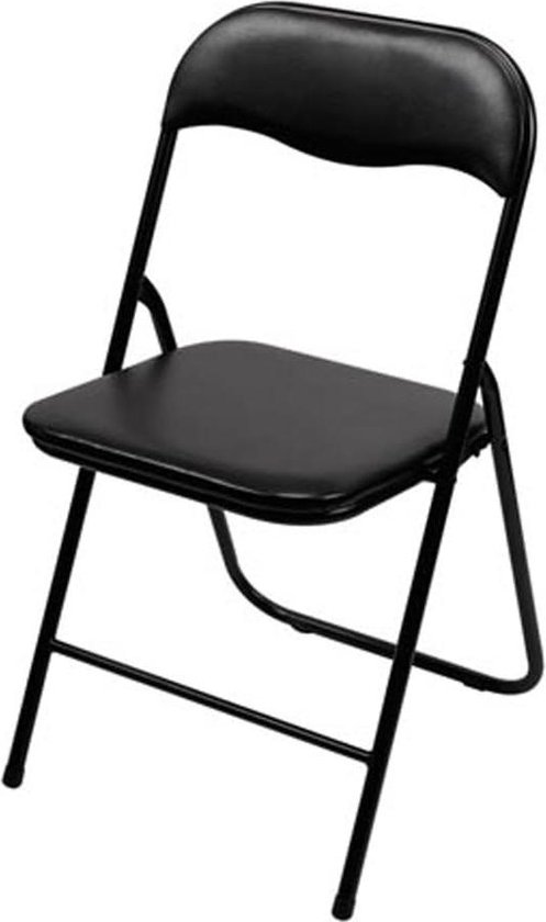 Inklapbare klapstoel - weerbestendig - maximaal 150 kg - zwart van Pro Garden