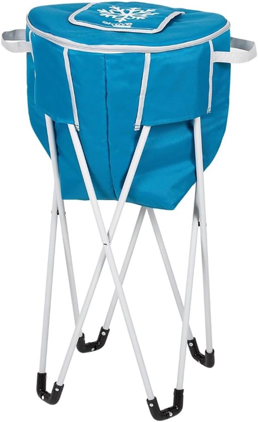 Inklapbare Koelbox - Draagbare Frigobox - Kamperen en Strand - Met Verhoogde Standaard - 30 Liter Capaciteit - Blauw