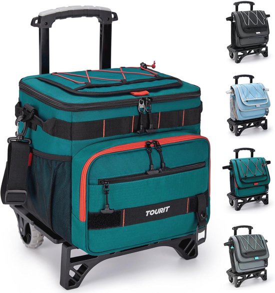 Inklapbare Lekvrije Koelbox - 48L Geïsoleerde Cooler met Nieuwe Wielen voor Strand en Picknick van Merkloos