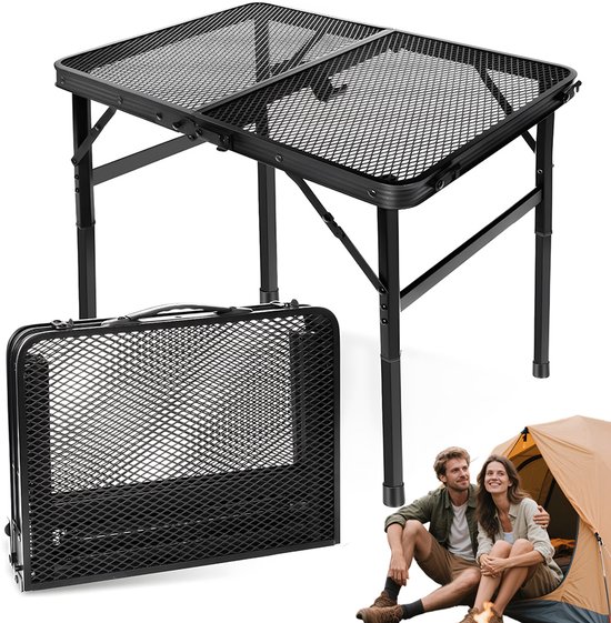 Inklapbare Tafel - Campingtafel - 60x40 cm - 2 Hoogtes - Vouwtafel Buiten - Lichtgewicht - Picknicktafel Kinderen - Voor Kamperen en Vissen
