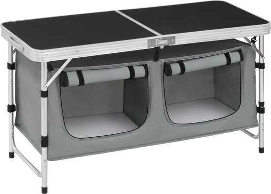 Inklapbare Tafel - Luxe Camping tafel - Picknick Tafel - Tactical Klaptafel - 120x47x69,5 cm - Vouwtafel - Outdoor - Reizen - 4 Personen - Zwart van Tactical