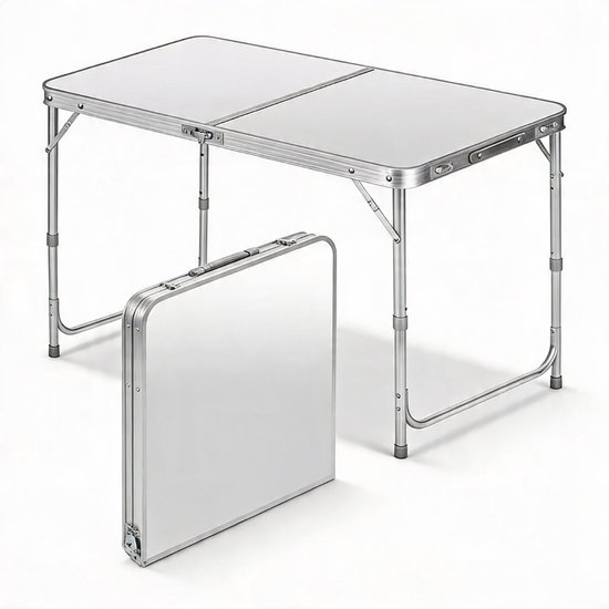 Inklapbare Tafel Stevig & Ruimtebesparend Design - Campingtafel Lichtgewicht & Makkelijk Mee Te Nemen - Klaptafel Verstelbaar & Multifunctioneel – Vouwtafel Buiten 120 x 60 x 60 cm | Geschikt voor Tuin & Camping