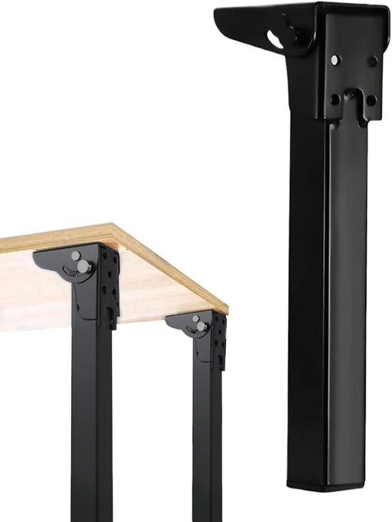 Inklapbare Tafelpoot - Klapmeubel Poten - Meubels Maken - Hoge Draagkracht - 15-35 cm - Zwart