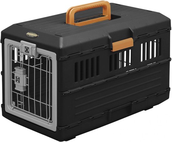 Inklapbare Transportbox voor Huisdieren - Zwart - Veilig en Duurzaam met Handgrepen van DierenXL