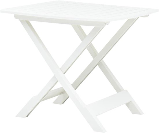 Inklapbare tuintafel - Balkontafel campingtafel - Buiten eten - Ruimtebesparend inklapbaar - 79 x 72 x 70 cm - Wit