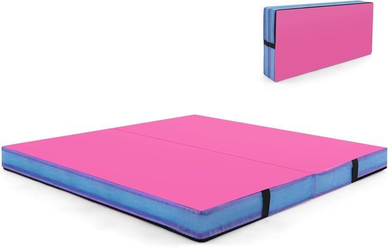 Inklapbare Turnmat - Vierkante Vloermat - Gymnastiek en Yoga - Draagbaar met Handgrepen - 122 x 122 x 10 cm van Merkloos