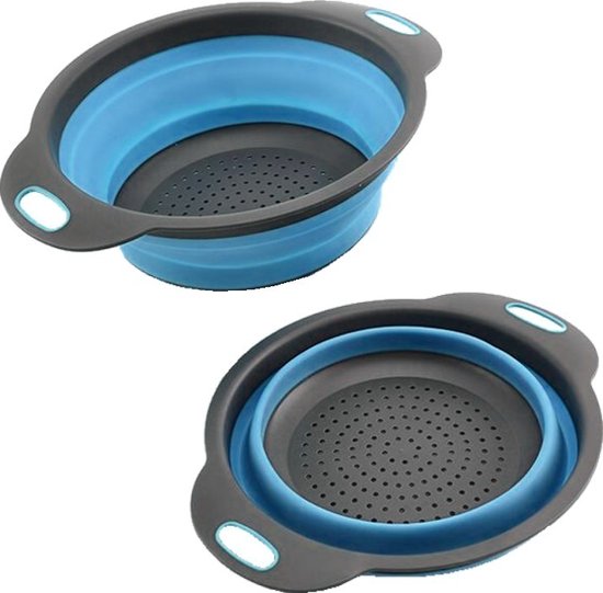 Inklapbare vergiet - Opvouwbaar - Groot - Blauw - Siliconen van Merkloos