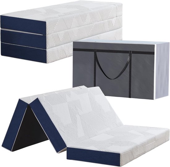 Inklapbare Vouwmatras 120 x 195 cm - Opvouwbaar Comfortabel Gastenmatras voor Camping en Thuis van Unipower