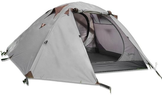 Innovastore Kampeertent - Tent - Kamperen - Campingtent - Trekkingtent - Regen-Wind dicht - Opvouwbaar - 1-2 personen - Lichtgrijs