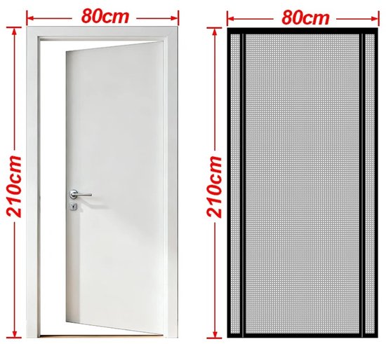 Innovastore Magnetisch vliegengordijn - Vliegengordijn - Muggennetdeur - Deurhor - Deurgordijn - Vliegengaas deur - 80x210cm