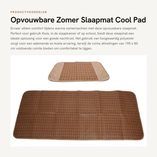 Inovra- Slaapmat Opvouwbaar - Zomer Rotan - Polyester - Inclusief Kussenhoes - 195 x 80 cm - Lichtgewicht 826 g - Koelmat