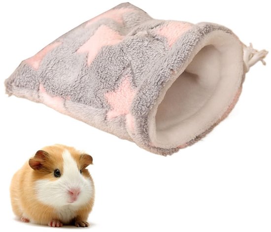 Inovra- Slaapzak Warm - Slaapzak Hamster - Slaapzak Cavia - Zachte Schuilplaats - Trekkoord Opening - Ventilatiegaten - Dierenbed