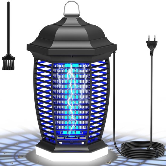 Insectenverdelger Elektrisch 4000V, 18W UV-Lampe Sterke Elektrische Insectenval Muggenlamp, Elektrische Vliegenval Muggenval Muggenafweer voor Tuin Binnen en Buiten (1,8M)