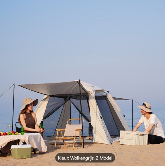 Installeer Direct Kampeertenten - Met Automatische Montage, Windbestendig Ontwerp, Premium Kwaliteit en Voldoende Ruimte voor Vier Volwassenen. Deze Tenten Beschikken over Gemakkelijke Ritssluitingen. van Merkloos
