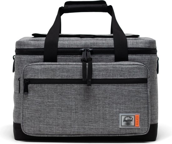 Insulated | Pop Quiz Cooler 30 Pack - Raven Crosshatch / Koeltas -  100% gerecycleerd materiaal / lekvrij, geschikt voor 30 blikjes / voorvak met flessenopener / easy-access velcro opening / levenslange garantie (limited) / Grijs van Herschel