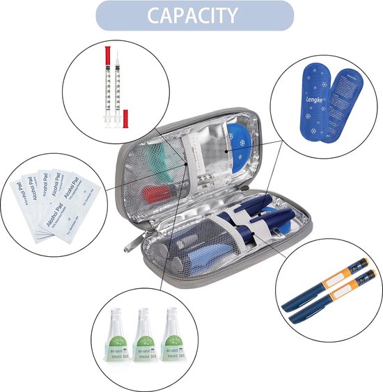 Insuline Cooler Travel Case voor Diabetici, Insuline Cooling Case Travel Insuline Pen Case Cooler Insuline Bag Carrying Organizer voor Diabetische Benodigdheden met 2 Ice Pack van YOUSHARES