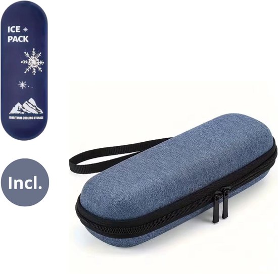 Insuline Koeltas – Inclusief Koelpack - Diabetes Koeltas – Insuline Etui – Koeltas voor Insulinespuit – Travel Case – Geschikt Voor Dagelijks Gebruik - Blauw van Merkloos