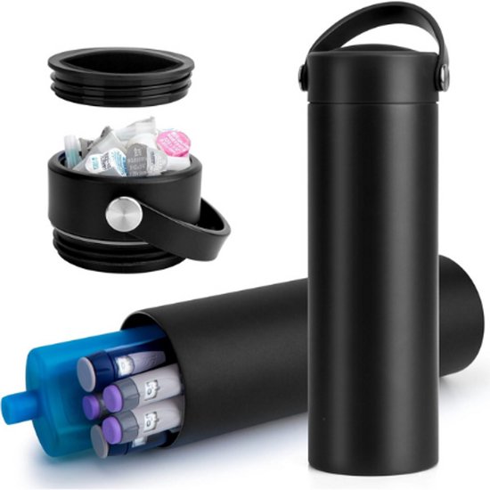 Insuline Koeltas – Koelcase met Ice Packs - Diabetes koeltas – Ruimte voor 1-5 Insulinepennen – Diabetes Etui – Insuline koeltas voor op reis - Koeltas voor op reis - Zwart van Merkloos