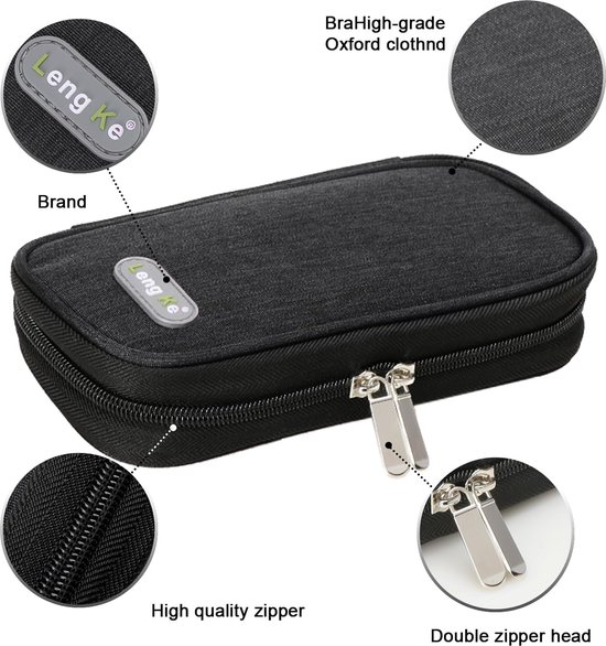 Insuline koeltas met 2 koelaccu's, diabetici-tas voor diabetici-benodigdheden, houdt de voorraad veilig en koud, diabetes-accessoires, penkoelbox voor op reis (zwart) van ProCase