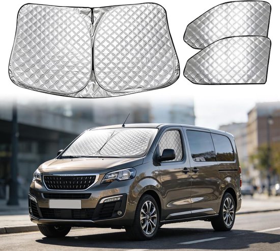 Interne Thermische Zonnebescherming voor Bestelwagens 2019-2025, 3-Pack UV Bestendige Vouwbare Voorruitbedekking, Zwart voor Privacy en Isolatie