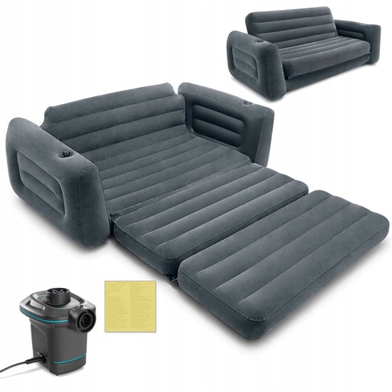 Intex 2-persoons lichtbedbank met elektrische pomp van Intex