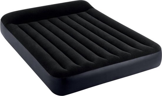 Intex 64143 Queen Pillow Rest Classic 2-Persoons Luchtbed 203x152x25 cm Zwart van Merkloos