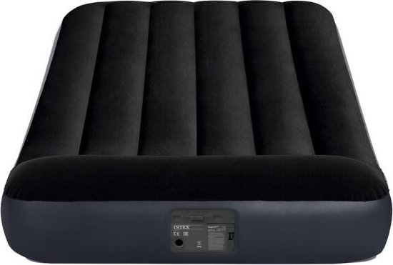 Intex 64146 Pillow Rest Classic Twin Luchtbed + Pomp 99x191x25 cm Zwart van Intex