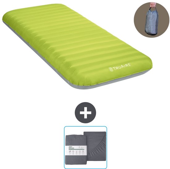 Intex Campingmat - 1-Persoons - 76 x 191 x 17 cm - Groen - Inclusief pomp en Hoeslaken van Merkloos